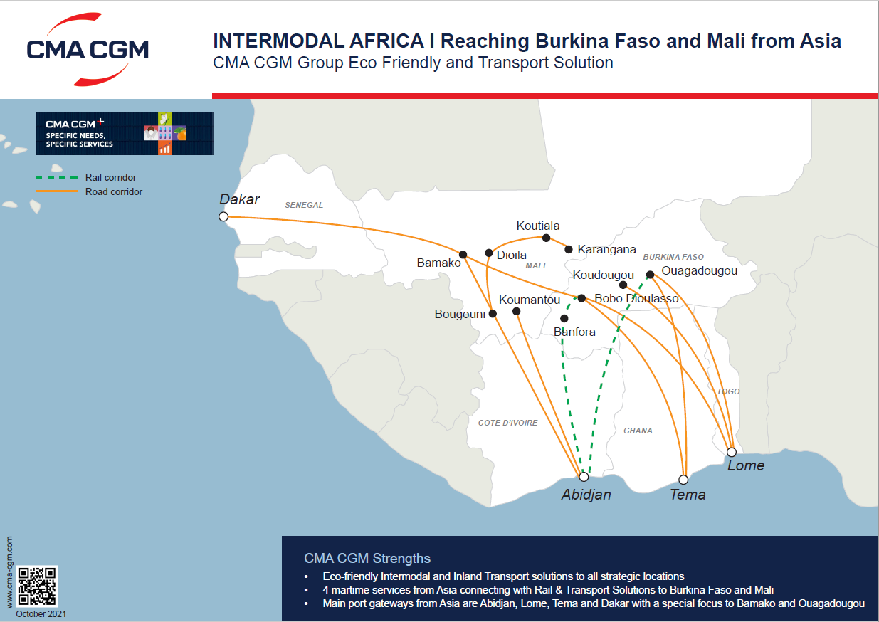  Intermodal Burkina Faso and Mali from Asia
